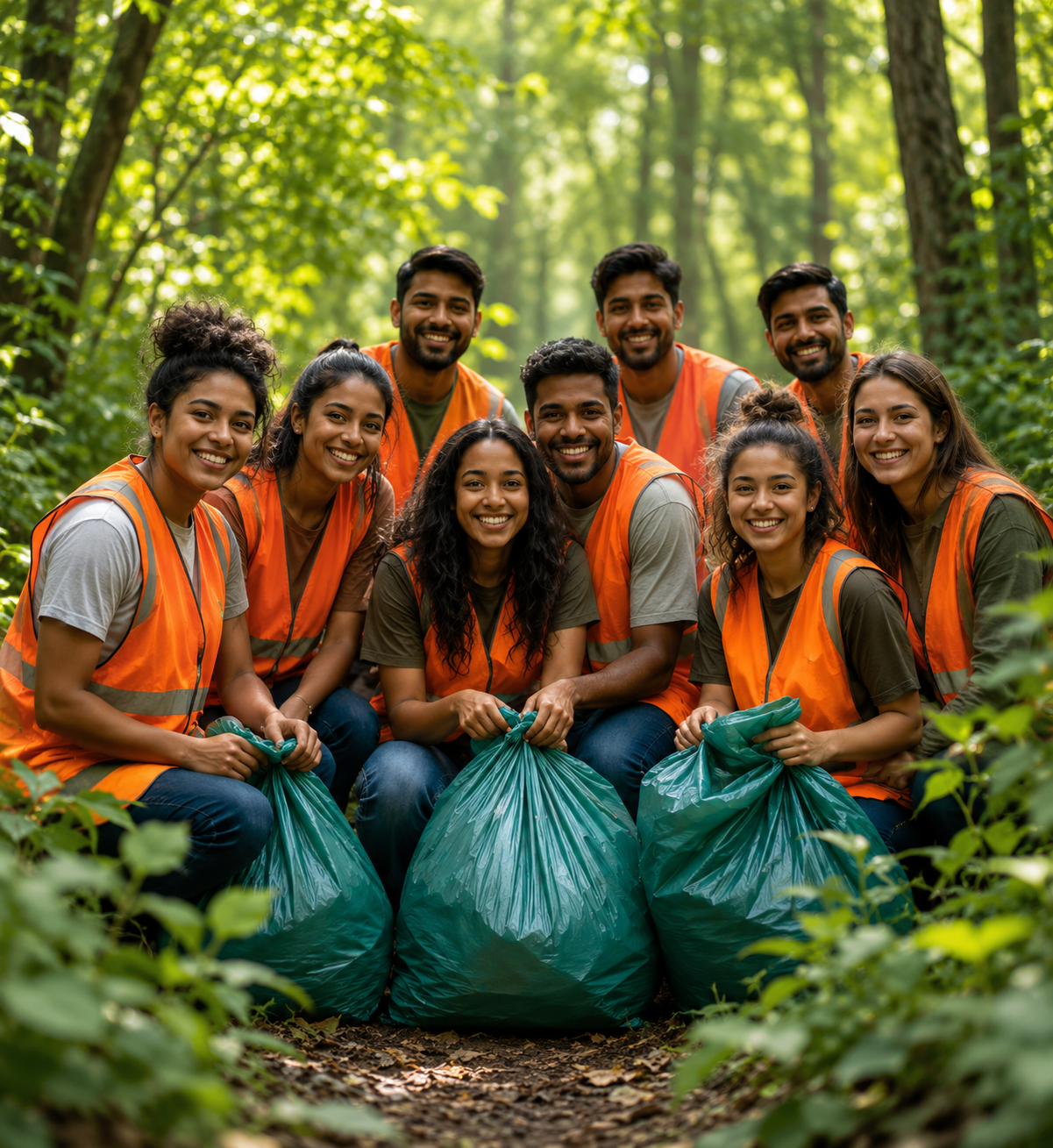 Volunteers helping in community